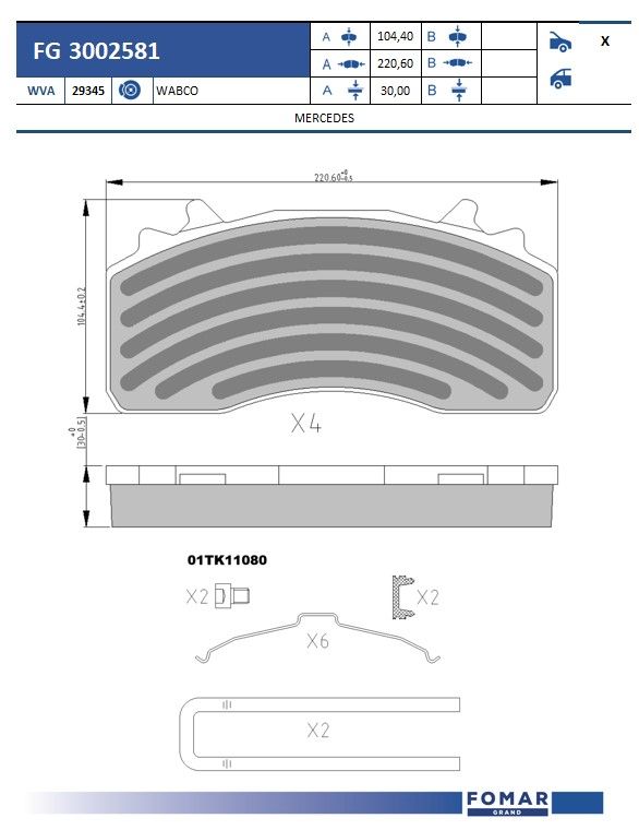 Set placute frana,frana disc FG 3002581 FOMAR Friction